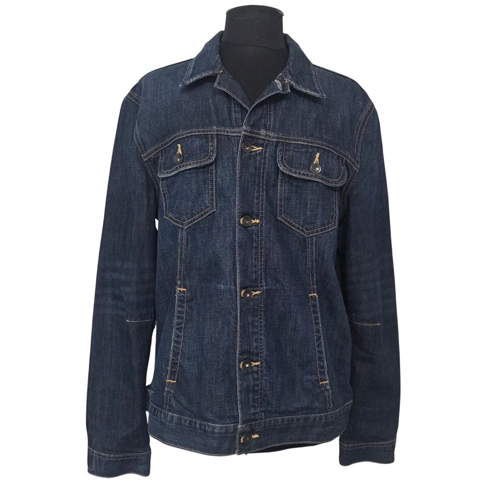 Lucky‎ Brand Womens Denim Jacket Medium Deerhead Wash Blue Trucker Jean Coat L